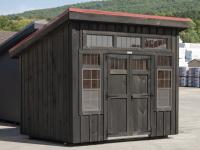 8x10 Studio (Lean-To) Storage Building with metal roof and pine board and batten siding