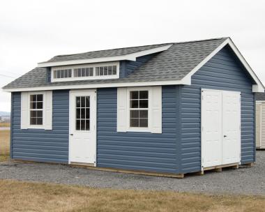 12x20 Custom Color Vinyl Cape Cod Style Storage Shed with Dormer